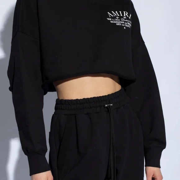 Amiri Cropped Black Hoodie - Picture 7 of 7